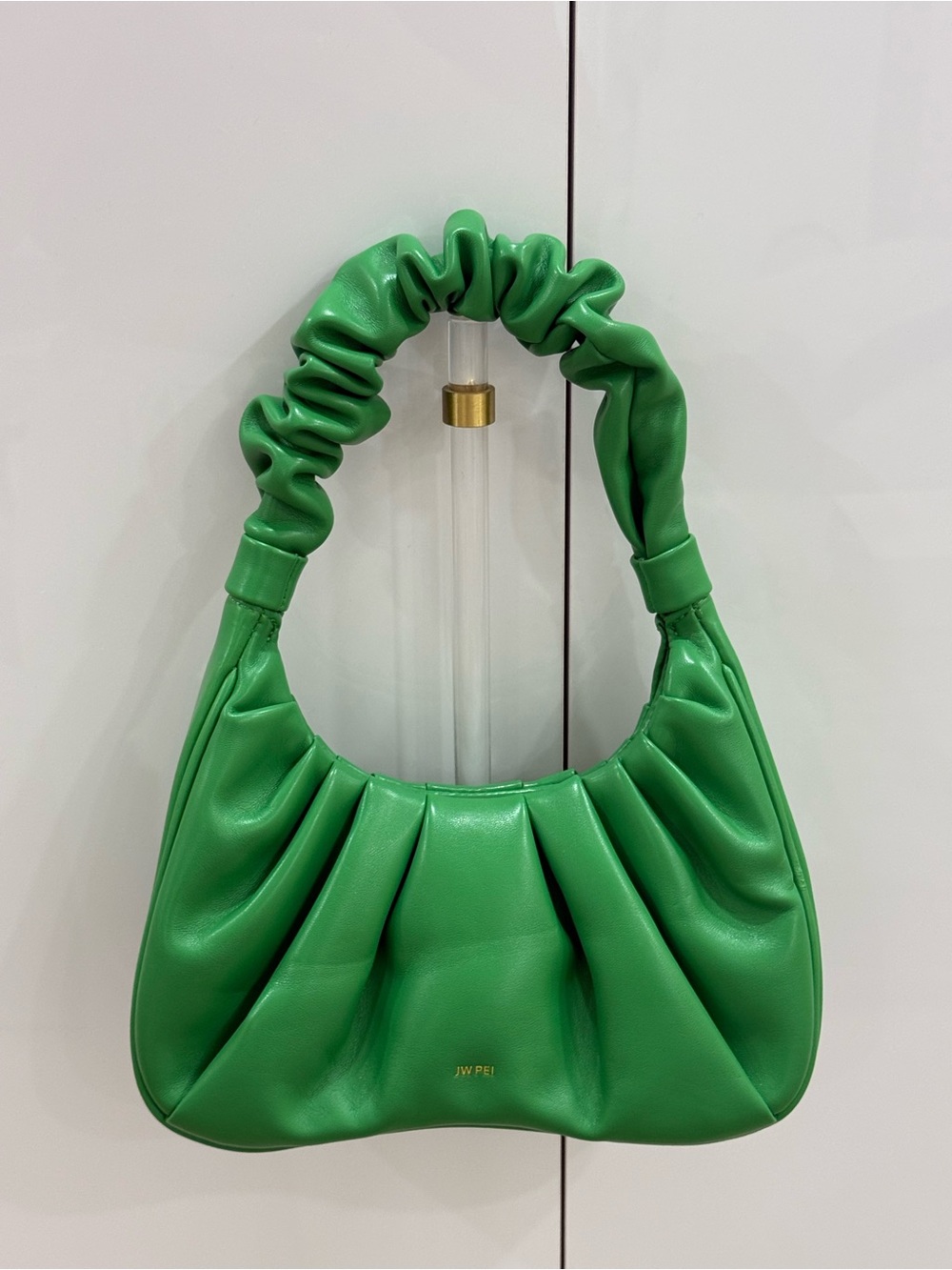 JW PEI Vibrant Green Ruched Shoulder Bag